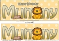Large DL Happy Birthday MUMMY 3D decoupage with Cute Lion
