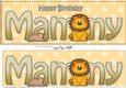 Large DL Happy Birthday MAMMY 3D decoupage with Cute Lion