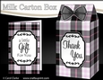 3D Tartan Milk Carton Treat Box Mini Kit