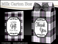 3D Tartan Milk Carton Treat Box Mini Kit