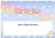 Large DL HAVE A MAGICAL BIRTHDAY insert with Unicorn