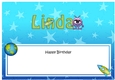 Large DL Happy Birthday LINDA insert