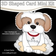 3D Shaped Card  Kit - Little Cavachon Dog BoBo