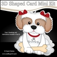 3D Shaped Card  Kit - Little Cavachon Dog Button