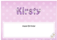 Large DL Happy Birthday KIRSTY insert