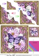 Flowers & Butterfly in a Gold Frame Wavey Corner Stacker