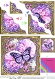 Flowers & Butterfly in a Gold Frame Wavey Corner Stacker