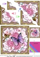 Flowers & Butterfly in a Gold Frame Wavey Corner Stacker