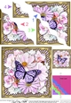 Flowers & Butterfly in a Gold Frame Wavey Corner Stacker
