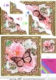 Flowers & Butterfly in a Gold Frame Wavey Corner Stacker