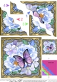 Flowers & Butterfly in a Gold Frame Wavey Corner Stacker