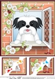 8 x 8 Scalloped Corner Topper - Through the Window - Shih Tzu
