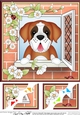 8 x 8 Scalloped Corner Topper - Through the Window - St Bernard