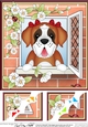 8 x 8 Scalloped Corner Topper - Through the Window - St Bernard