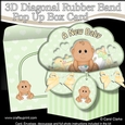 3D Diagonal Rubber Band Pop Up Box Card Kit - Cute Little Ethnic Baby Deepu