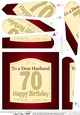 70th Birthday Husband Wine Label Fan Pyramage Topper