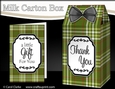 3D Tartan Milk Carton Treat Box Mini Kit