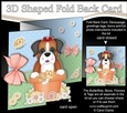 3D Shaped No-Hole Fold Back Card Kit - Flowerpot Friends - Little Boxer Dog Missy