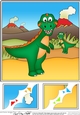 8 x 8 Cute Dinosaur Scalloped Corner Topper  