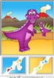 8 x 8 Cute Dinosaur Scalloped Corner Topper  