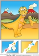 8 x 8 Cute Dinosaur Scalloped Corner Topper  