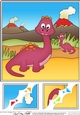 8 x 8 Cute Dinosaur Scalloped Corner Topper  