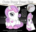 3D Cute Treat Box Gift Set Mini Kit - Cute Little Pony Feather