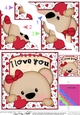 Wavey Corner Stacker - Love, Romance, Valentine - Teddy Bear