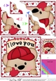 Wavey Corner Stacker - Love, Romance, Valentine - Teddy Bear
