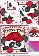 Wavey Corner Stacker - Love, Romance, Valentine - Panda Bear