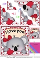 Wavey Corner Stacker - Love, Romance, Valentine - Koala Bear