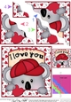 Wavey Corner Stacker - Love, Romance, Valentine - Koala Bear