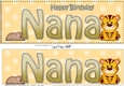 Large DL Happy Birthday NANA 3D decoupage with Cute Little Tiger