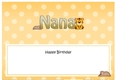 Large DL Happy Birthday NANA insert with Cute Little Tiger