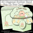 3D Diagonal Rubber Band Pop Up Box Card Kit - Cute Little Baby Jude
