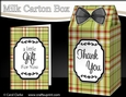 3D Tartan Milk Carton Treat Box Mini Kit