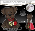 3D Valentine Treat Box Mini Kit - Cute Romantic Chocolate Labrador Dog has a Rose
