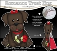 3D Valentine Treat Box Mini Kit - Cute Romantic Chocolate Labrador Dog has a Rose