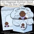 3D Diagonal Rubber Band Pop Up Box Card Kit - Cute Little Ethnic Baby Boy Daryn