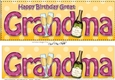 Large DL Happy Birthday GREAT GRANDMA 3D decoupage with Champagne