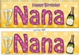 Large DL Happy Birthday NANA 3D decoupage with Champagne
