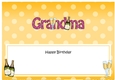 Large DL Happy Birthday GRANDMA insert with Champagne