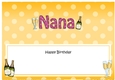 Large DL Happy Birthday NANA insert with Champagne