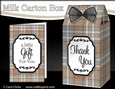 3D Tartan Milk Carton Treat Box Mini Kit