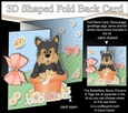 3D Shaped No-Hole Fold Back Card Kit - Flowerpot Friends - Little Yorkie Dog Timmy