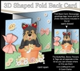 3D Shaped No-Hole Fold Back Card Kit - Flowerpot Friends - Little Yorkie Dog Poppy