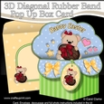 3D Diagonal Rubber Band Pop Up Box Card Kit - Cute Teddy Bear has an Easter Egg