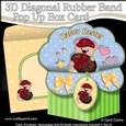 3D Diagonal Rubber Band Pop Up Box Card Kit - Cute Teddy Bear has an Easter Egg