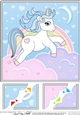 8 x 8 Cute Little Unicorn Scalloped Corner Topper  
