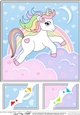 8 x 8 Cute Little Unicorn Scalloped Corner Topper  